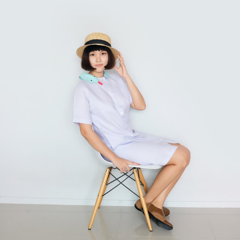 Lady Snake Shirt Dress - 洋裝/連身裙 - 繡線 多色