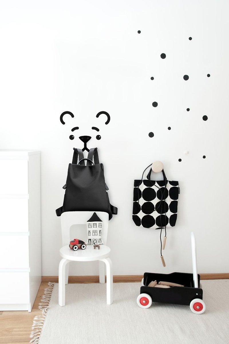 Hanger Bear for children’s clothes and bags - 壁貼/牆壁裝飾 - 其他金屬 黑色