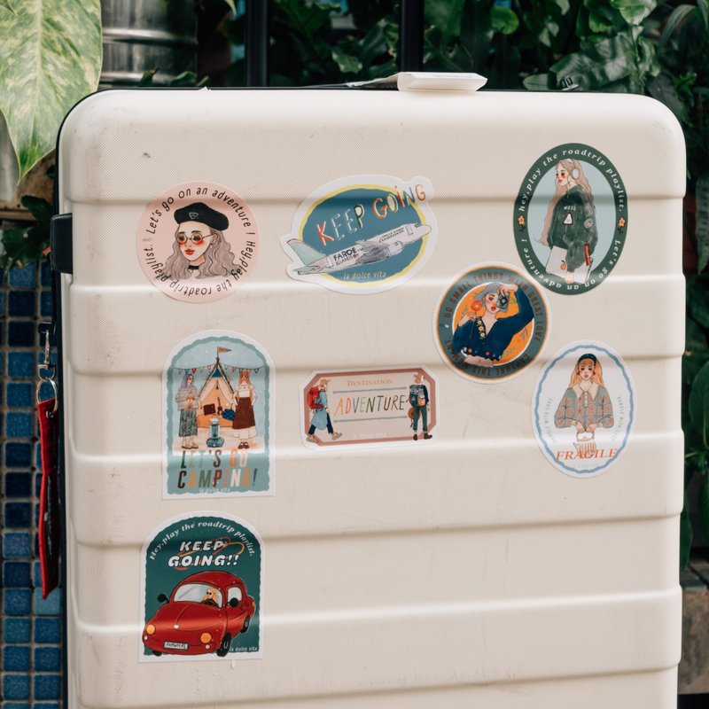 Sweet Life Travel Agency Outdoor Waterproof Large Sticker Luggage Sticker Car Sticker - สติกเกอร์ - พลาสติก หลากหลายสี