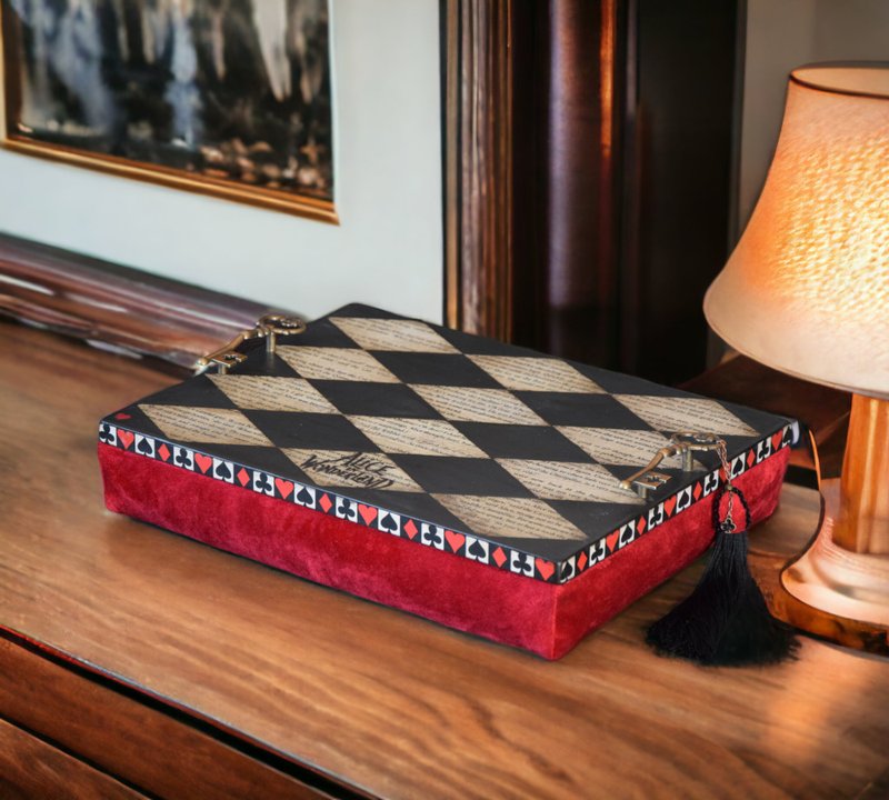 Serving Tray Alice in Wonderland laptop Tray With Cushion Breakfast in bed - Plates & Trays - Wood Red