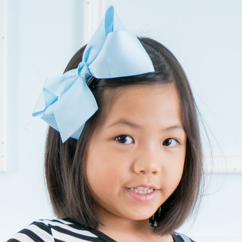 Cutie Bella 夢幻大蝴蝶結髮夾 全包布手工髮飾 Bow-Sky - 髮夾/髮圈 - 聚酯纖維 藍色