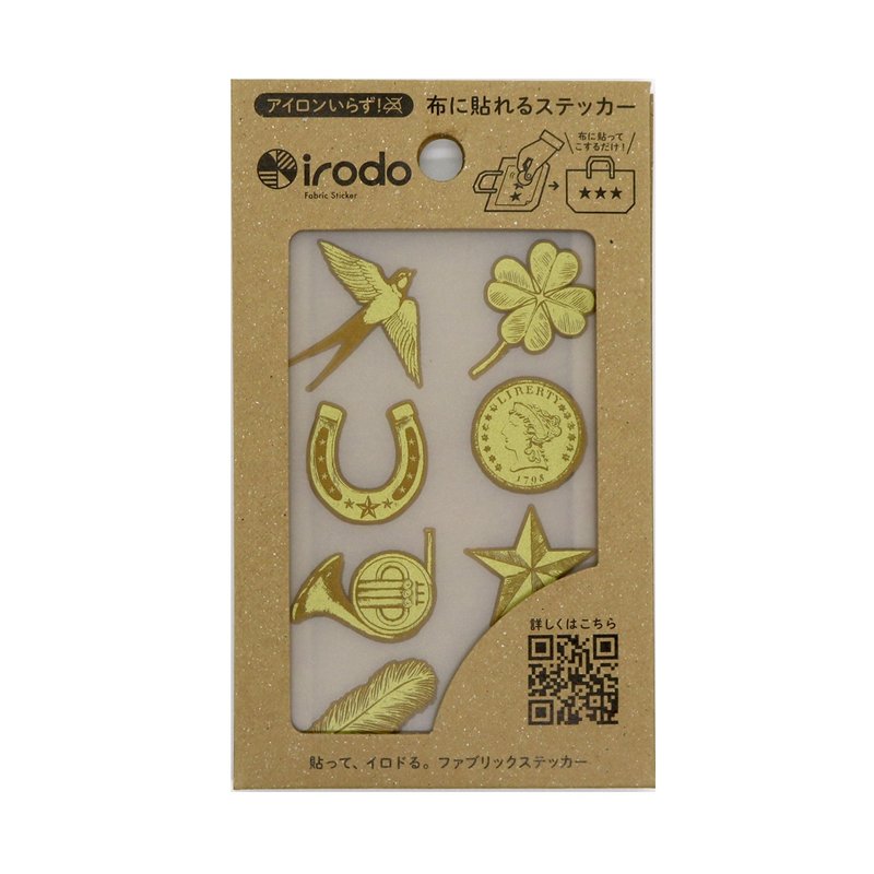 [irodo] Lucky Motif 1GD,BE (non-iron transfer sticker for fabric) - สติกเกอร์ - วัสดุอื่นๆ หลากหลายสี