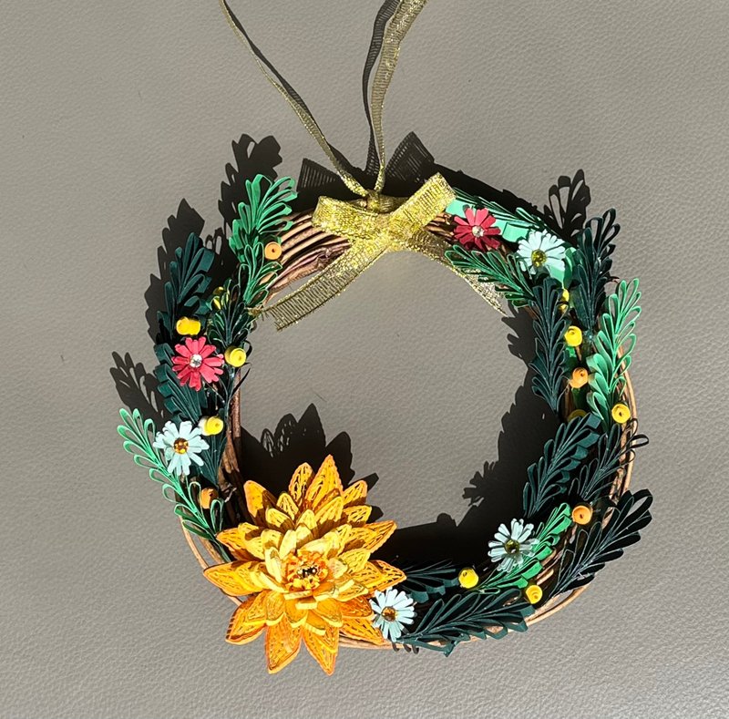 聖誕花環/環保藤圈/手工製作 - 擺飾/家飾品 - 紙 