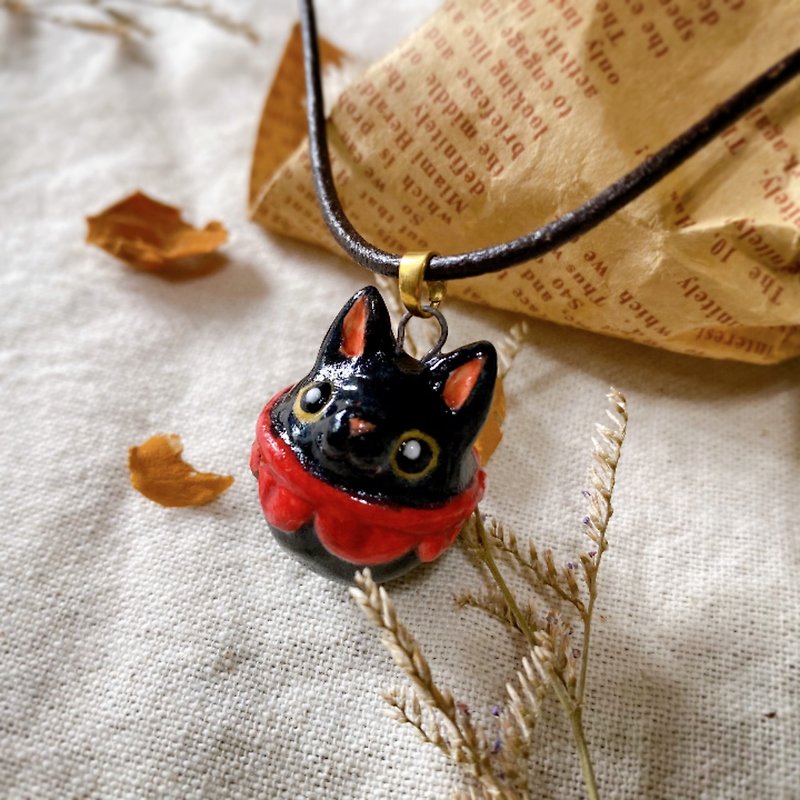 [Graduation Gift] Customized Perfume Essential Oil Necklace | Please do not place bids in the inquiry area | Handmade pottery - Necklaces - Porcelain Black