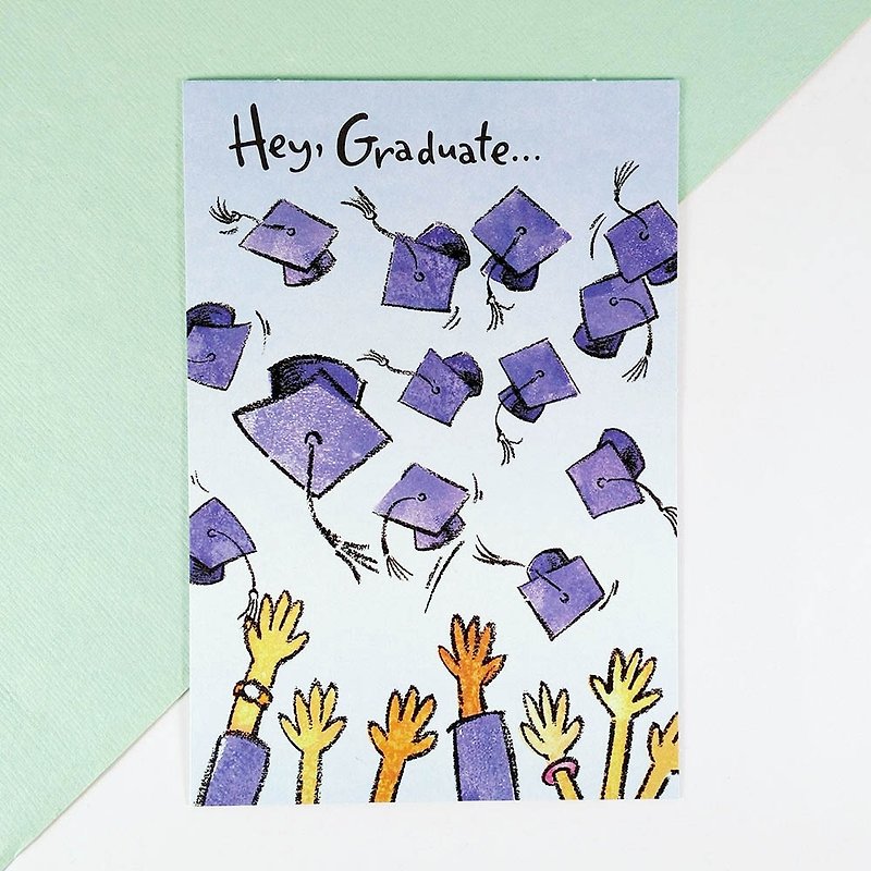 あなたの卒業カード、卒業おめでとうございます[ラ] - カード・はがき - 紙 ブルー