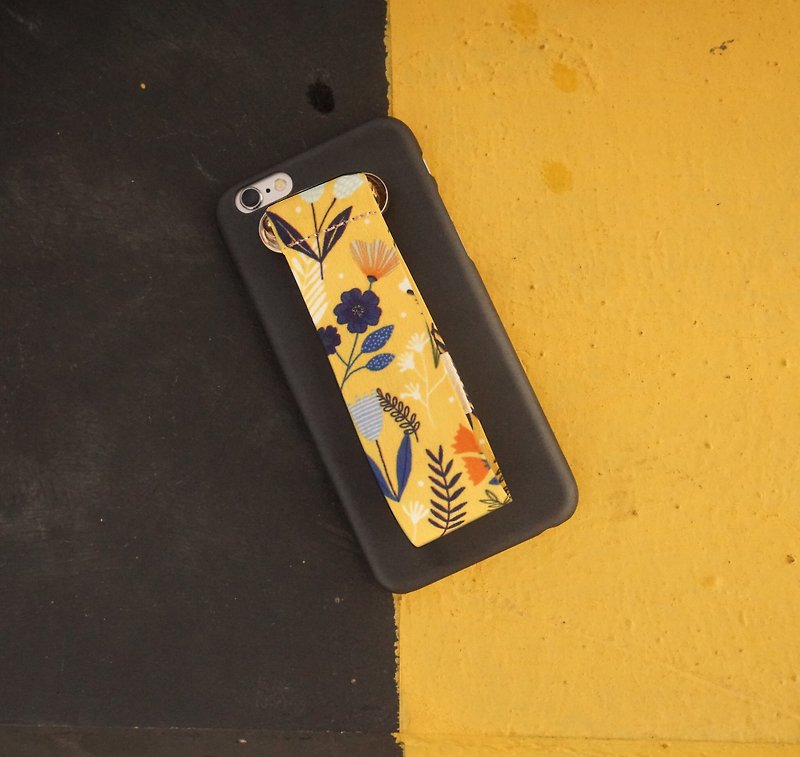 黄色の日本の携帯電話ストラップ - スマホケース - 金属 イエロー