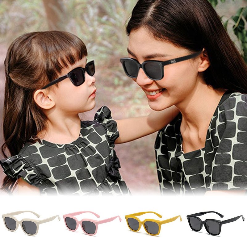 European and American retro parent-child style lightweight elastic polarized sunglasses│UV400 sunglasses│parent-child sunglasses - Sunglasses - Other Metals Black