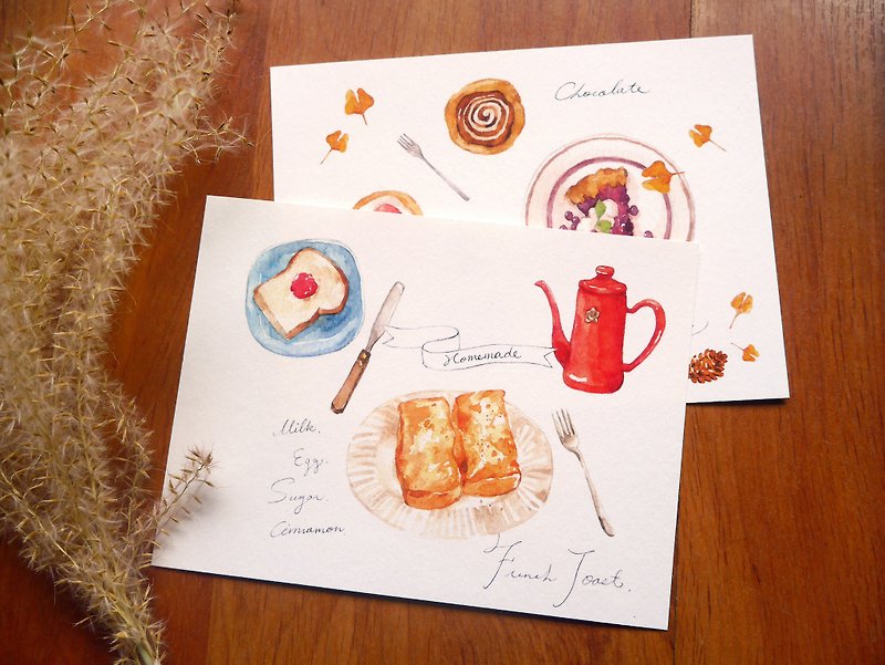 Atelier Hanu / Four Seasons Flower Recipe Hand-painted Watercolor Paper Cards A total of 12 - Cards & Postcards - Paper White