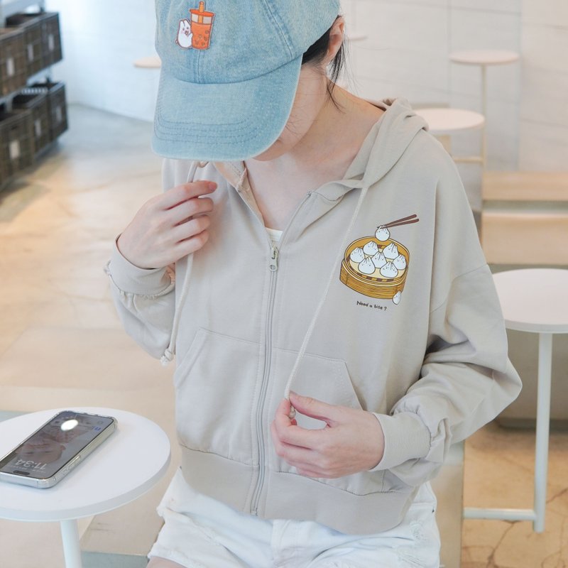 Xiaolongbao hooded short thin coat (Khaki apricot) - Women's Casual & Functional Jackets - Cotton & Hemp Khaki