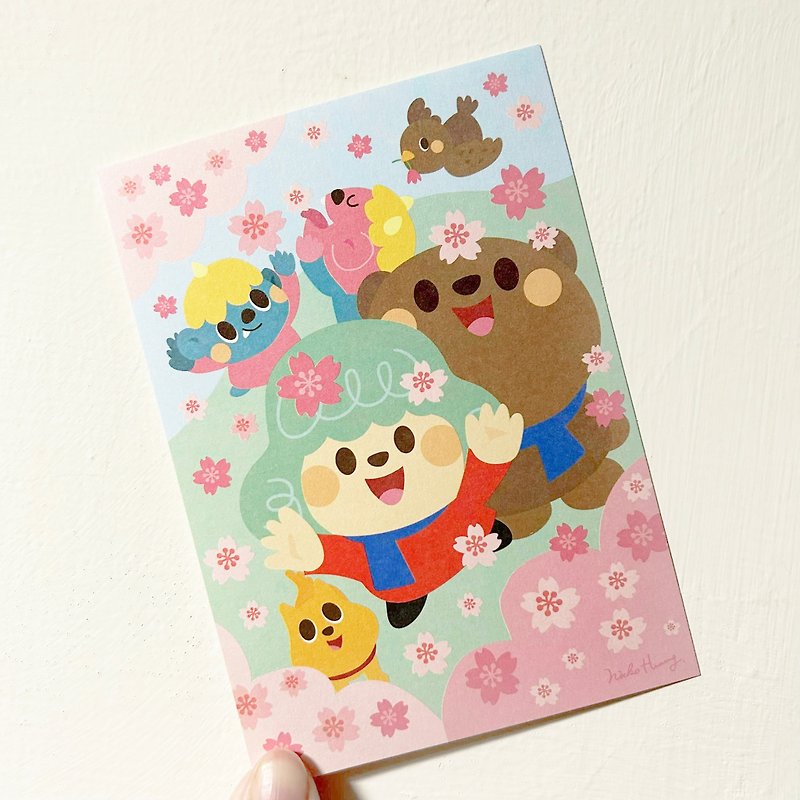 【桜】イラストポストカード - カード・はがき - 紙 ピンク