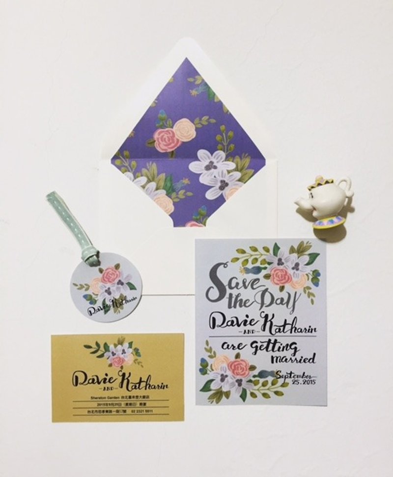 パンダ食料品店の結婚式のビジュアルレイアウト結婚式の招待状のデザインキャンディーバーのレイアウト - 招待状 - 紙 レッド
