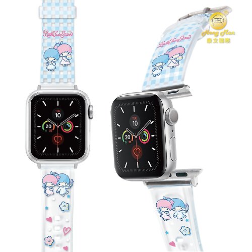 HongMan康文國際 三麗鷗 雙星仙子 Apple Watch PVC果凍透明錶帶 TS美味多拿滋