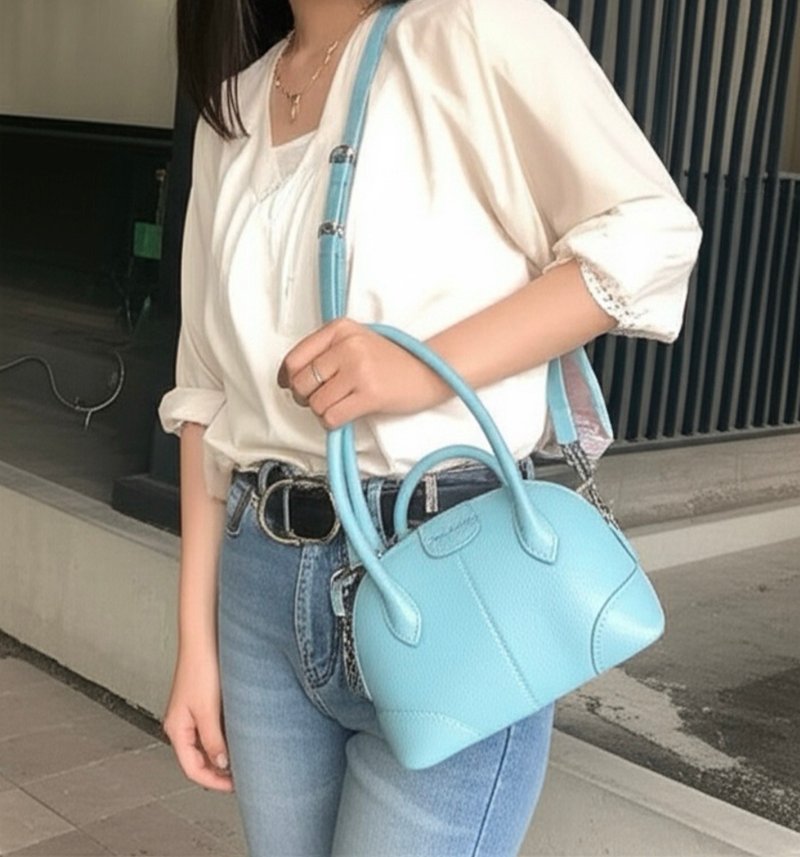 Tosca | shell Bag Ocean - 卡套 斜孭包 手袋 手提袋 側背包- 綠 - 側背包/斜背包 - 真皮 
