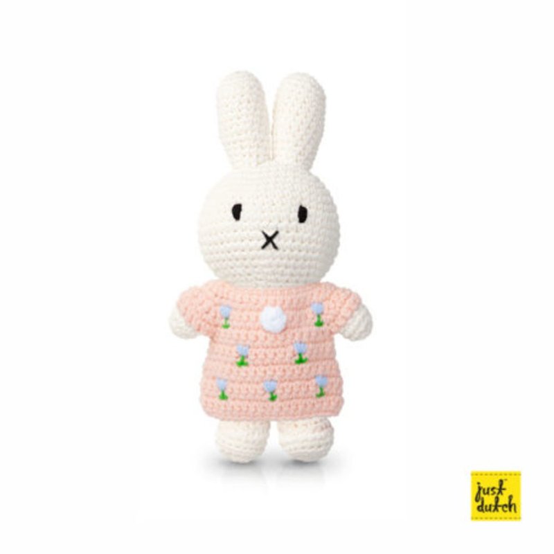 Miffy 手工製米飛兔【淺粉紅花裙】 - 寶寶/兒童玩具/玩偶 - 棉．麻 多色