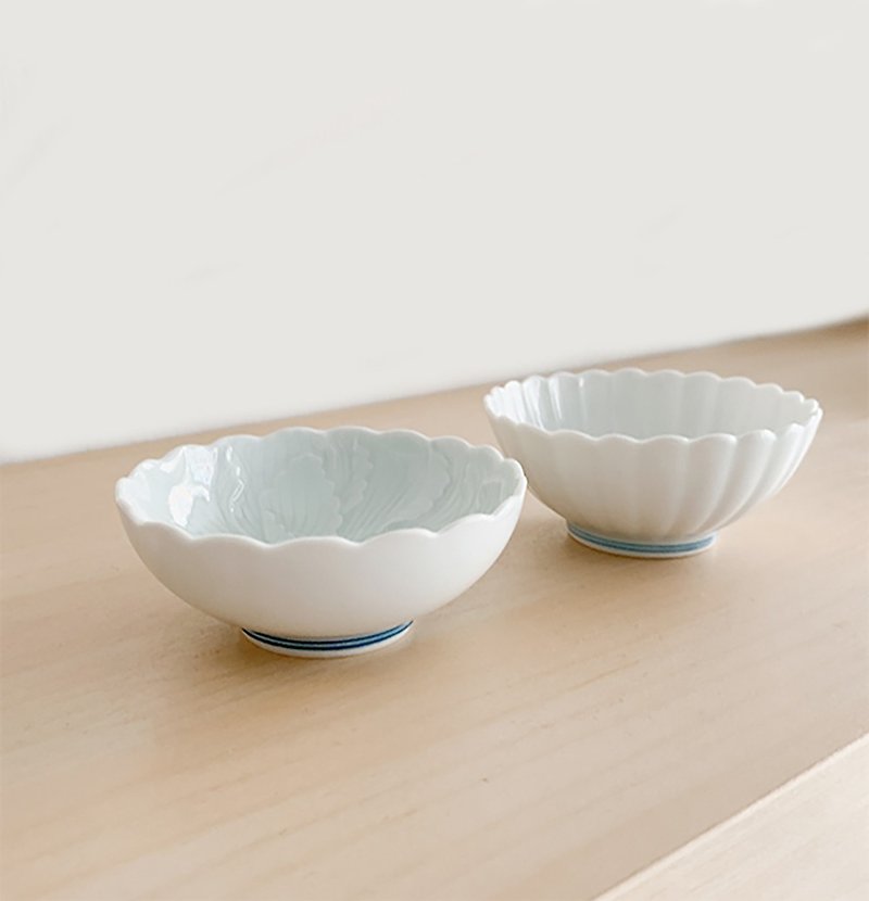 Handpainted geometric octagon bowl - Asanoha - จานเล็ก - เครื่องลายคราม 