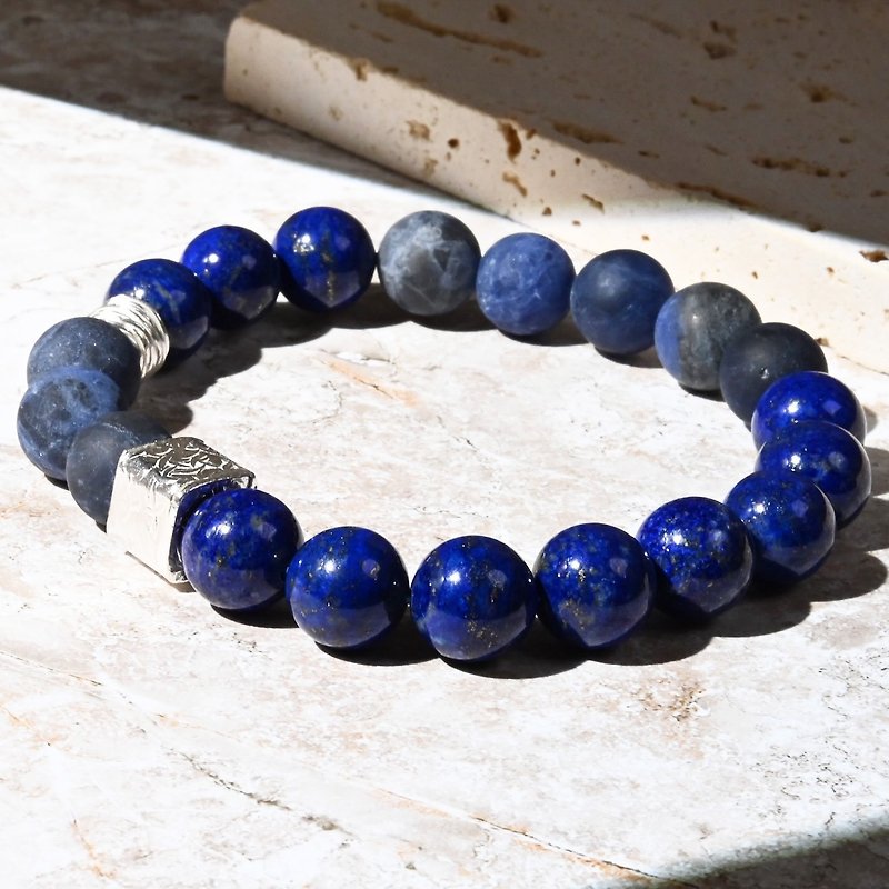 Indigo - blue-veined Stone lapis lazuli * - สร้อยข้อมือ - เครื่องเพชรพลอย สีน้ำเงิน