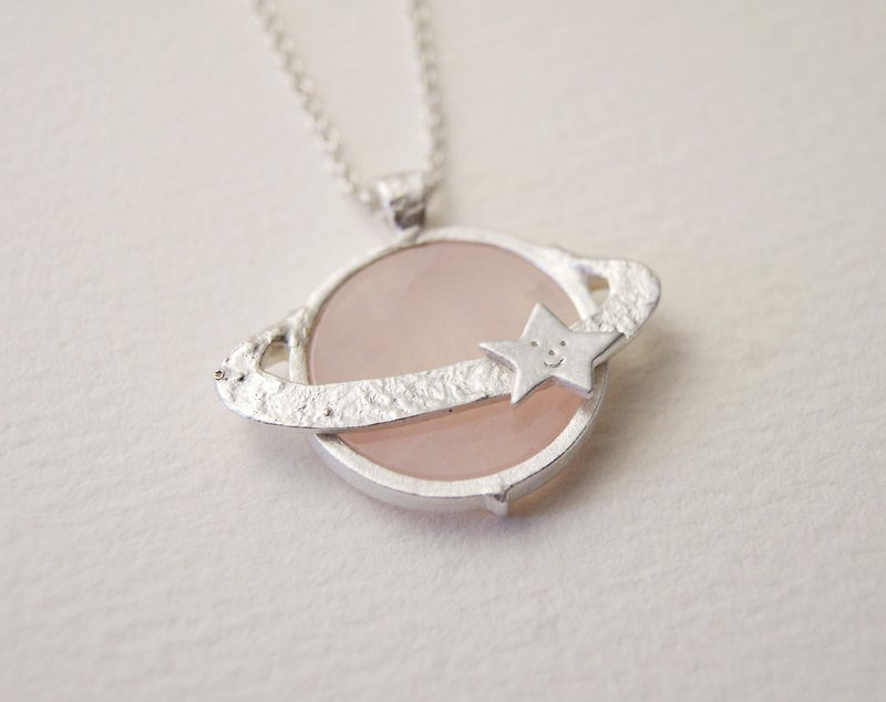 * My planet * handmade silver necklace - Necklaces - Sterling Silver Pink
