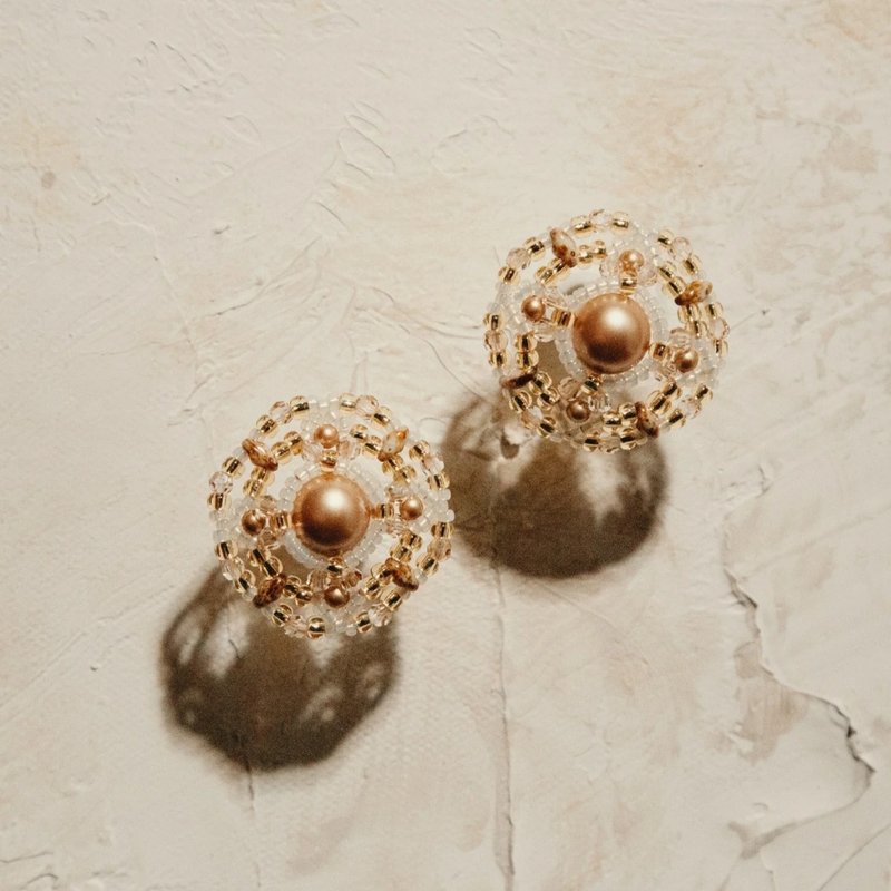 Silk Earrings - Desert Gold - ต่างหู - แก้ว สีทอง