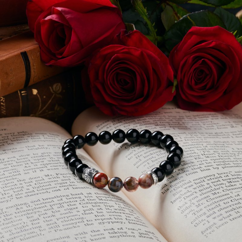 Azoth | Sir Roman Beaded Bracelet Peter Stone 8mm - สร้อยข้อมือ - เครื่องเพชรพลอย สีดำ