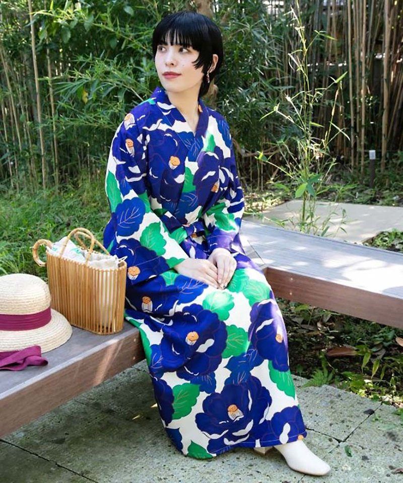 [Popular Pre-order] Kimono Style Retro Flower Dress 3 Colors 7CQ-4117 - เสื้อผู้หญิง - เส้นใยสังเคราะห์ 