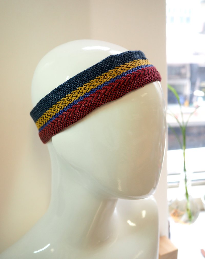 Woven and colored headband red, yellow and blue - เครื่องประดับผม - ผ้าฝ้าย/ผ้าลินิน หลากหลายสี