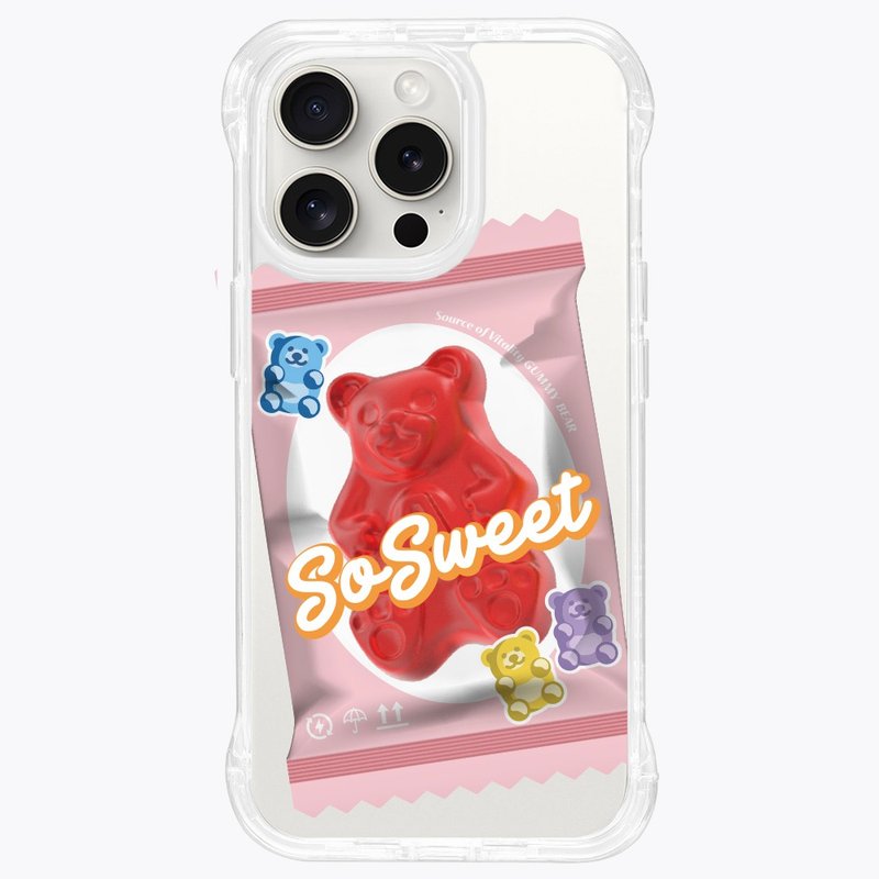 小熊軟糖 草莓口味 支架殼 磁吸透明 iPhone 16 15 14 13 Pro Max - 手機殼/手機套 - 其他材質 透明