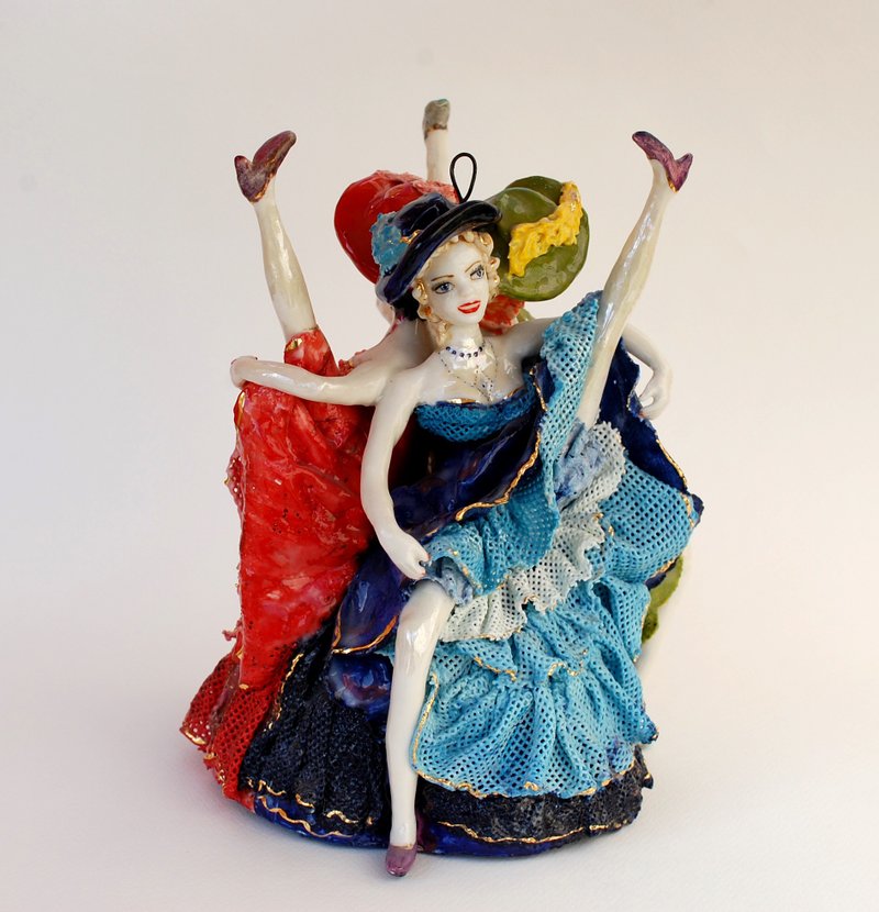 Handmade porcelain figurine Dancing girls Lace figurine Porcelain art