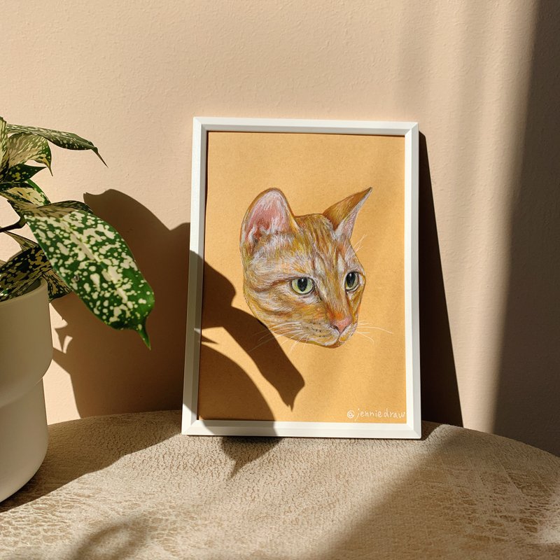 [Fine sketch painting] pet custom like Yan painting | custom portrait kraft art paper - ภาพวาดบุคคล - กระดาษ 