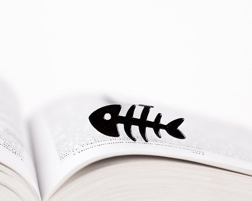 Design Atelier Article Metal Bookmark Fish Bone // Funky gift for a book lover