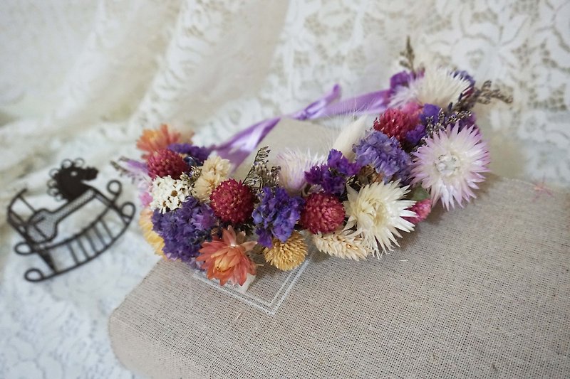 Happiness Hanayome - dried Bridal wreath Corolla*exchange gifts*Valentine's Day*wedding*birthday gift - ตกแต่งต้นไม้ - พืช/ดอกไม้ สีม่วง