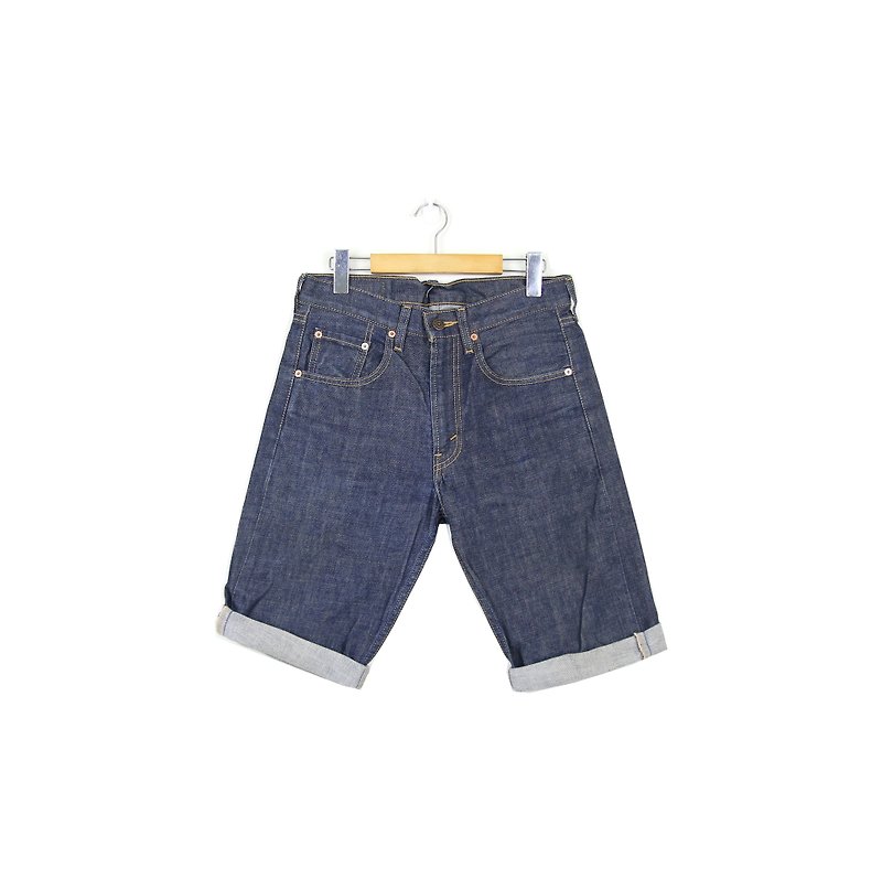 Back to Green :: Pants retrofitting Unsaturated 505 // Both men and women can wear // vintage (DS-09) - กางเกงขาสั้น - ผ้าฝ้าย/ผ้าลินิน 