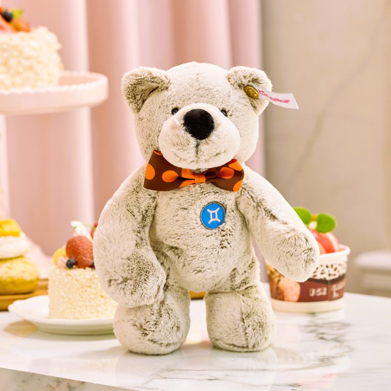 CANDY BEAR 十二星座熊系列 雙子座 Gemini 28cm 磁力雙手雪絨熊 - 公仔/玩偶 - 聚酯纖維 卡其色