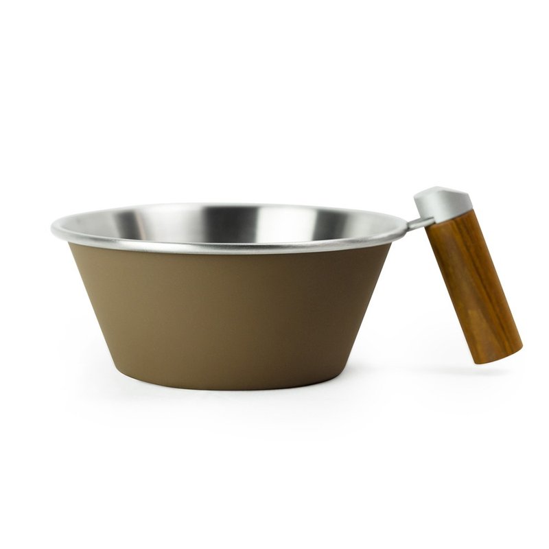 Wooden handle iO bowl 550ml (Coffee) - แก้วมัค/แก้วกาแฟ - สแตนเลส สีนำ้ตาล