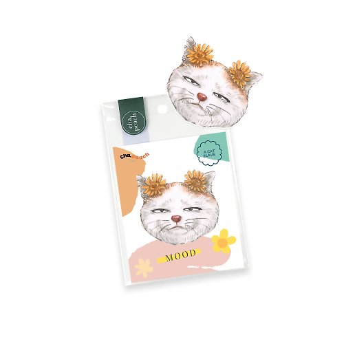 chapeach Moody Cat - Sticker Di-cut Water color Painting Print on PCV Waterproof