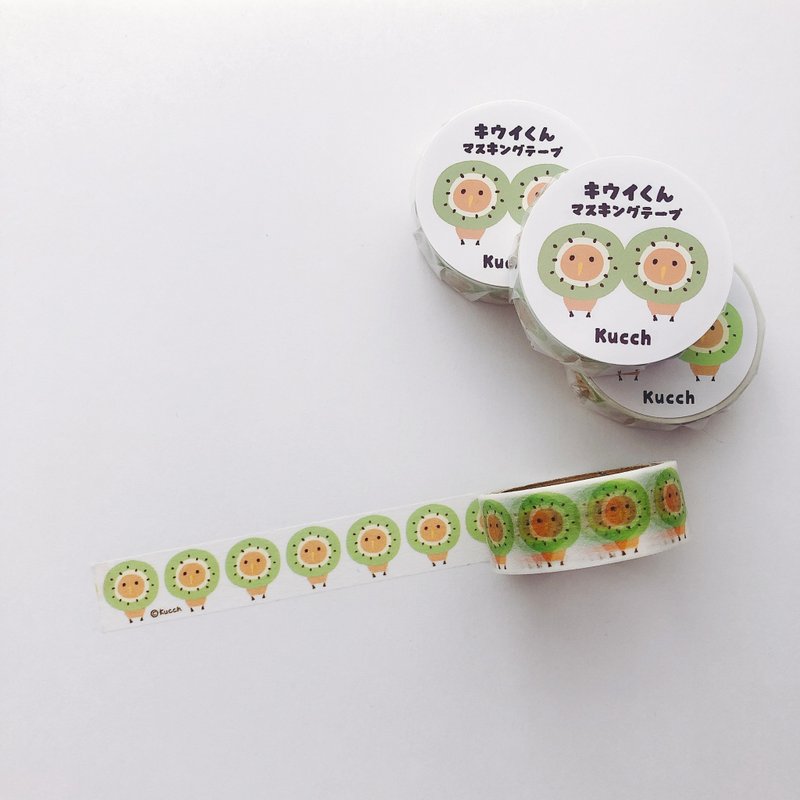 奇異鳥君水果 和紙膠帶 15mm - 膠紙/膠帶/紙膠帶 - 紙 白色