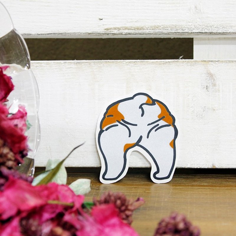 [Reflective Sticker] English Bulldog's Butt 4.8*5.2 cm - Other - Waterproof Material Multicolor