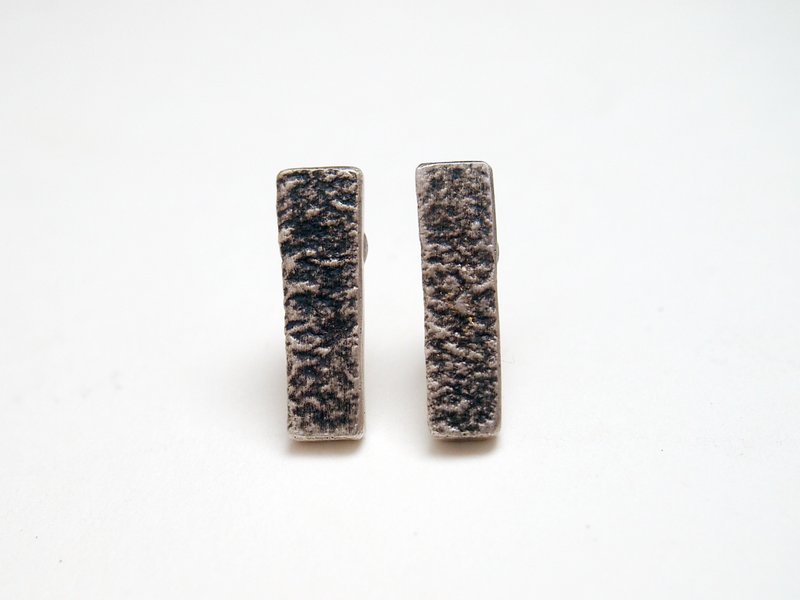 Coal Series  #a275  Melted Rock Earring - Earrings & Clip-ons - Silver Silver