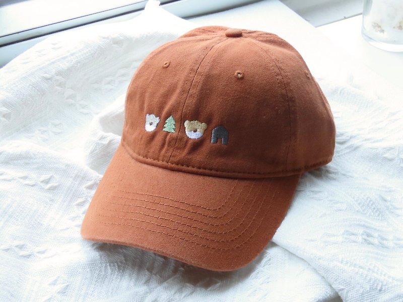 Teddy Shiba 小插畫Cap帽 - 帽子 - 聚酯纖維 咖啡色