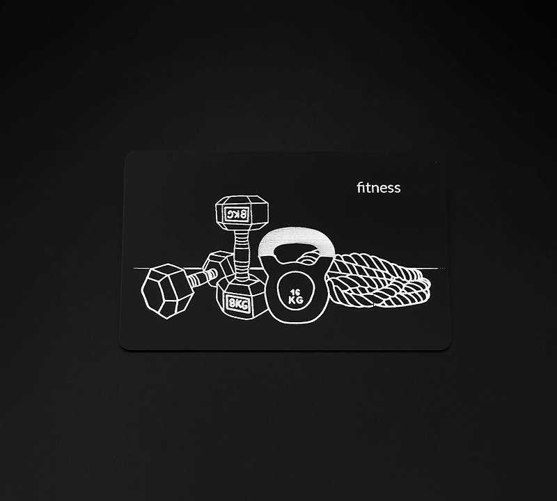 【人気デザイン】フィットネス機器風名刺（キーホルダー無料） - ガジェット - プラスチック ブラック