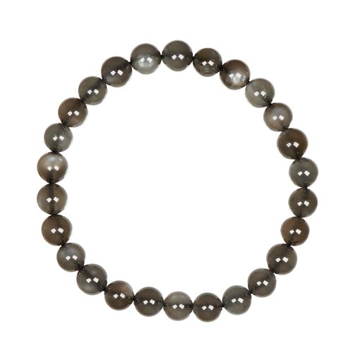 正佳珠寶 Gemsrich Jewelry 【正佳珠寶】黑月光 高品銀光 6.8-7.3mm 黑月光石手珠