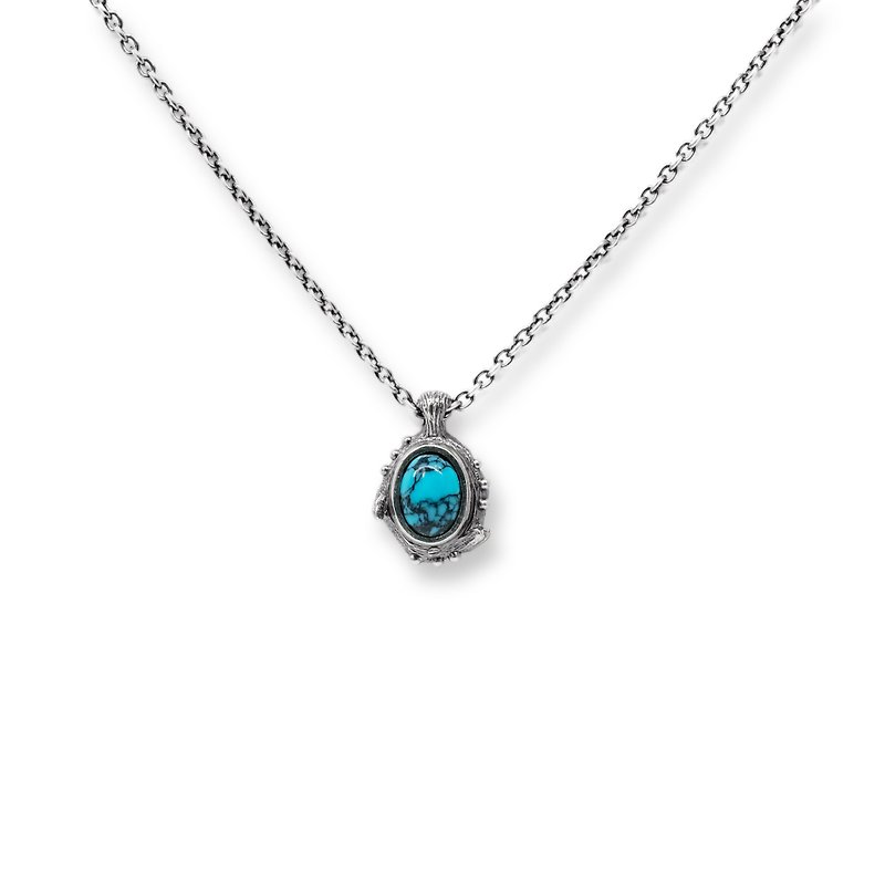 Turquoise Necklace Dead Branch Series 925 Silver Handmade Silver Jewelry - Necklaces - Sterling Silver Silver