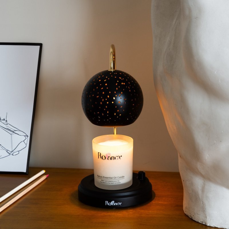 【Rofancy】Dream Starry Timed Melting Wax Lamp-Black - Candles & Candle Holders - Other Metals 