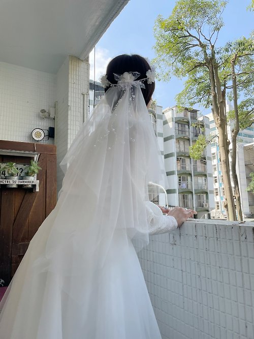 Miller米樂/新娘婚飾頭紗品牌 miller-米樂 森林系花圈珍珠頭紗