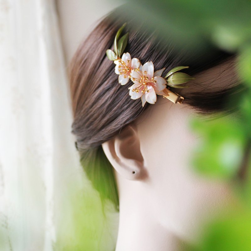 [Classical Cherry Blossom] Cherry Blossom Hairpin Handmade Bronze Resin Flower Hairpin - เครื่องประดับผม - เรซิน สึชมพู