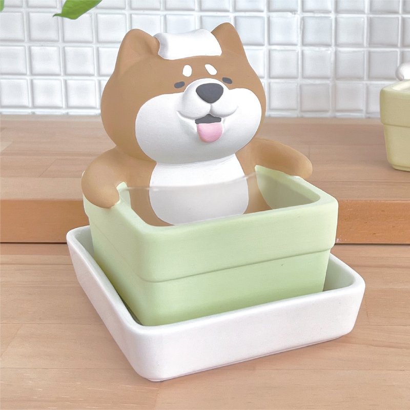日本Decole 自然氣化加濕器 - 濕潤泡湯之小柴犬 - 擺飾/家飾品 - 陶 卡其色