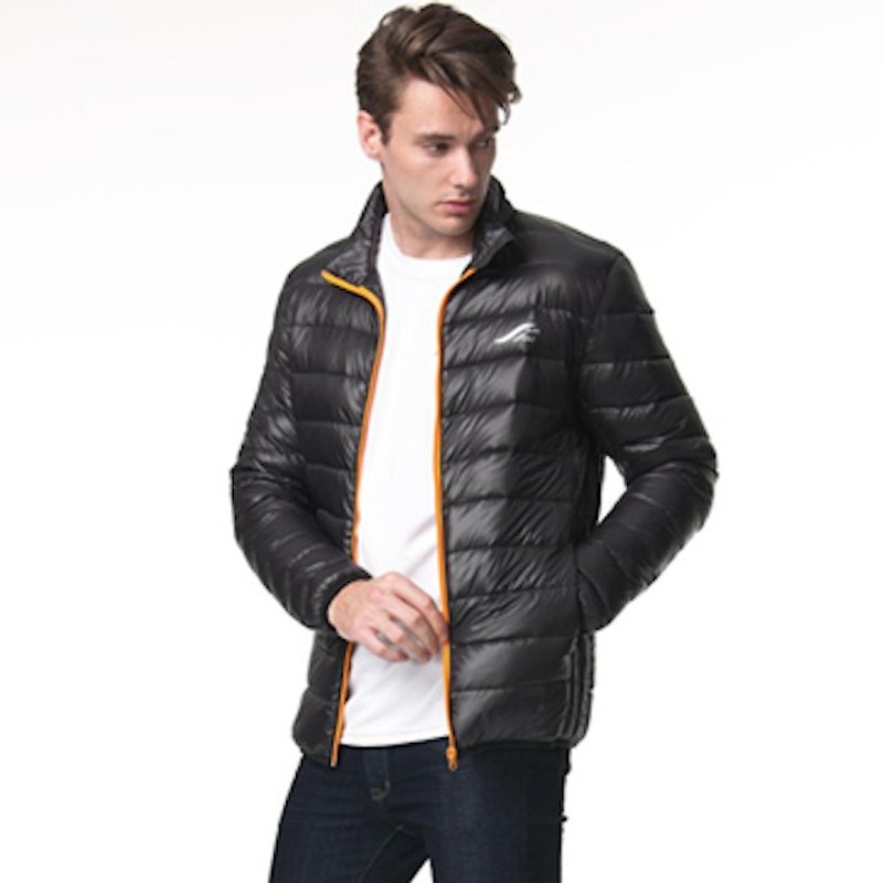 超輕量保暖羽絨 外套 - 男夾克/外套 - 聚酯纖維 黑色