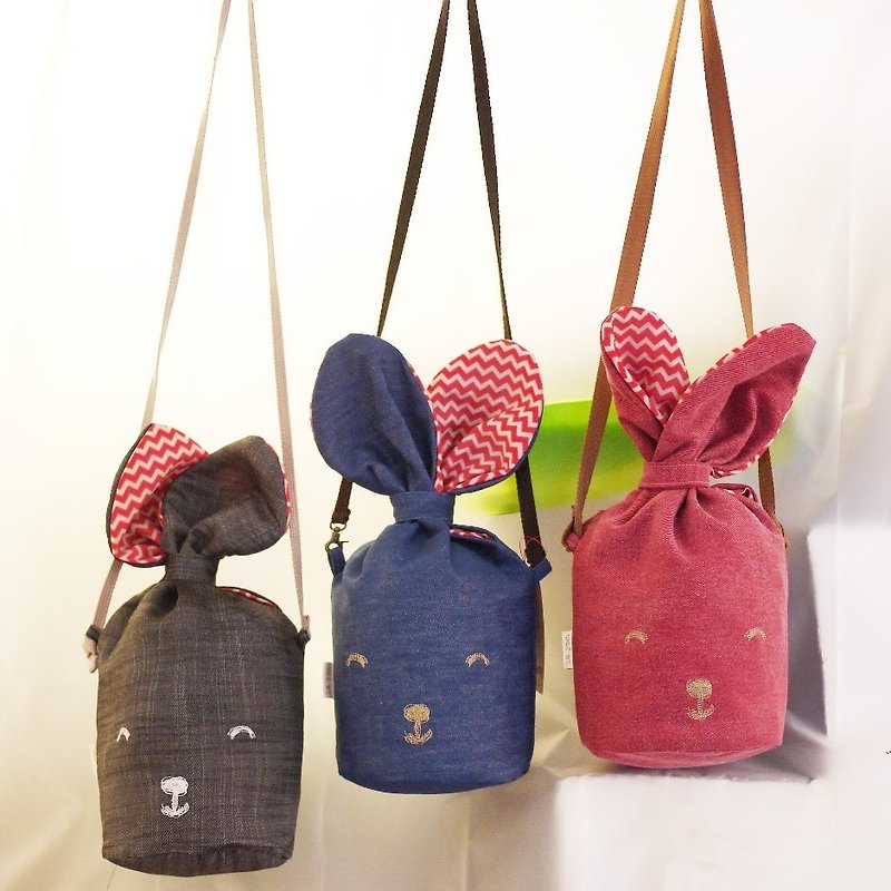 Rabbit bag: Waterproof cloth rabbit hat backpack shoulder bag - Messenger Bags & Sling Bags - Cotton & Hemp 