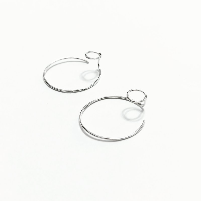 │Geometry│Circle Circle• Earrings• Studs• Double Circle• Sterling Silver Earrings• Hypoallergenic - ต่างหู - โลหะ 