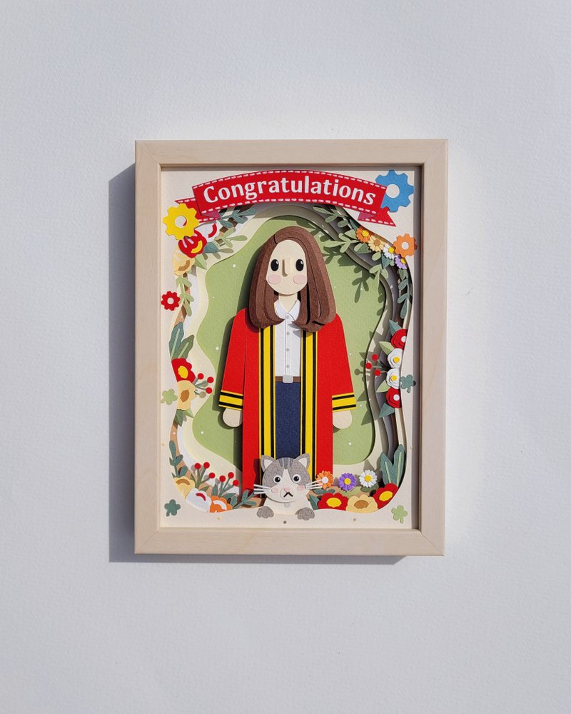 Layered custom papercut frame: graduation theme. - 相框/畫框 - 紙 