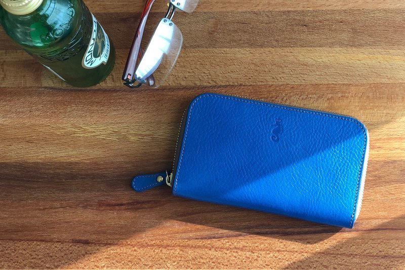 【Takumicsタクミクス】Zipper Wallet - Wallets - Genuine Leather Blue